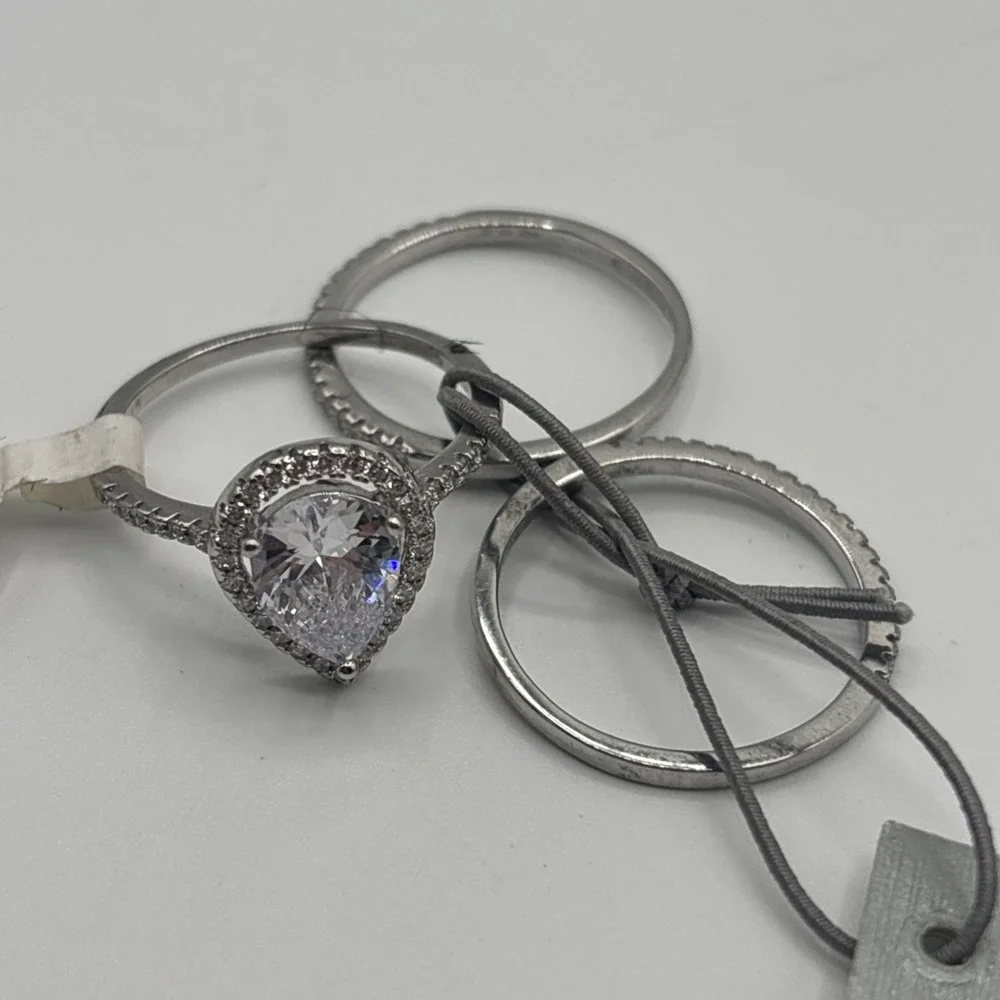 Stella‎ Picciotto Sterling Silver 3 Ring Set Size 8 New